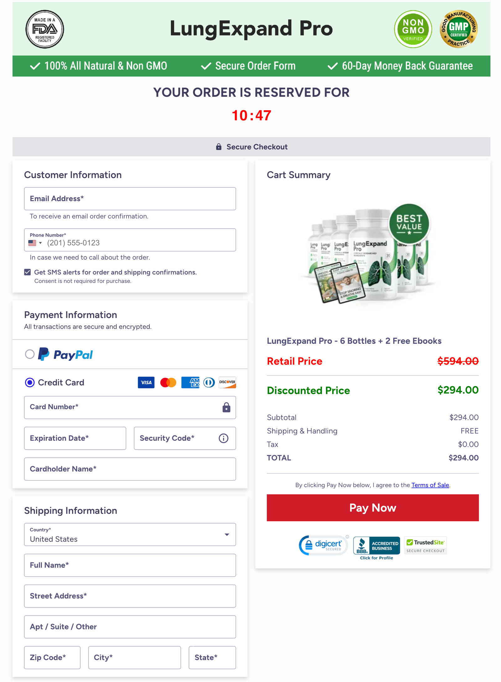 LungExpand Pro Official Website Secure Order Page